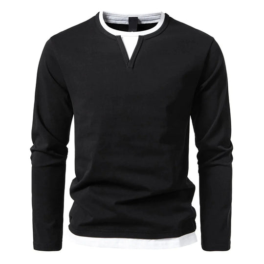 Men's Long-Sleeved V-Neck T-Shirt