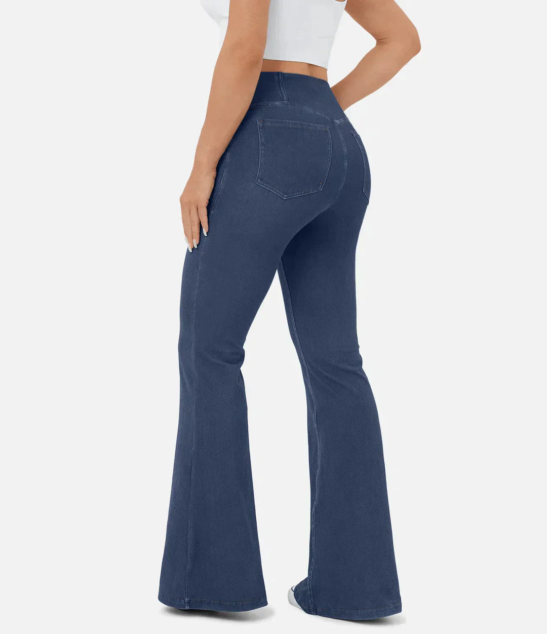 High Waist RetroFlare Crossover Trousers for Women