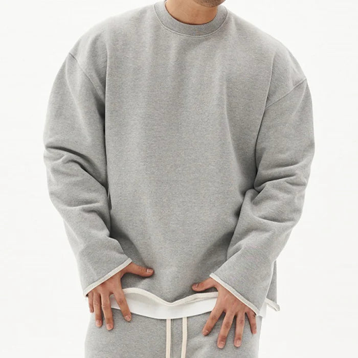 Men's Solid Color Loose Fit Sweatshirt