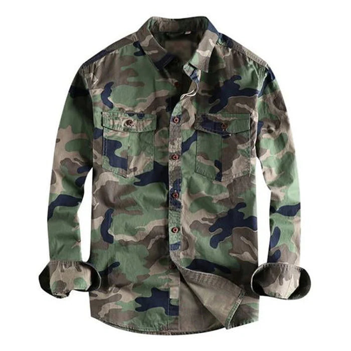 Men's Washed Camo Cargo Shirt