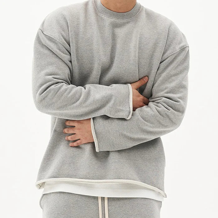 Men's Solid Color Loose Fit Sweatshirt