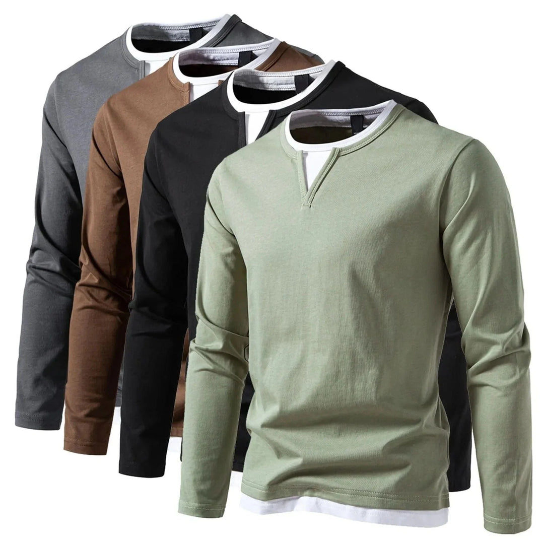 Men's Long-Sleeved V-Neck T-Shirt