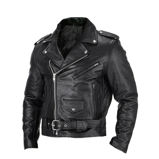 Men's Leather Biker Jacket