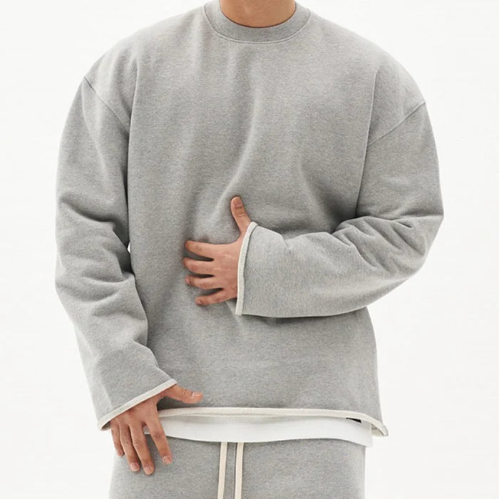 Men's Solid Color Loose Fit Sweatshirt