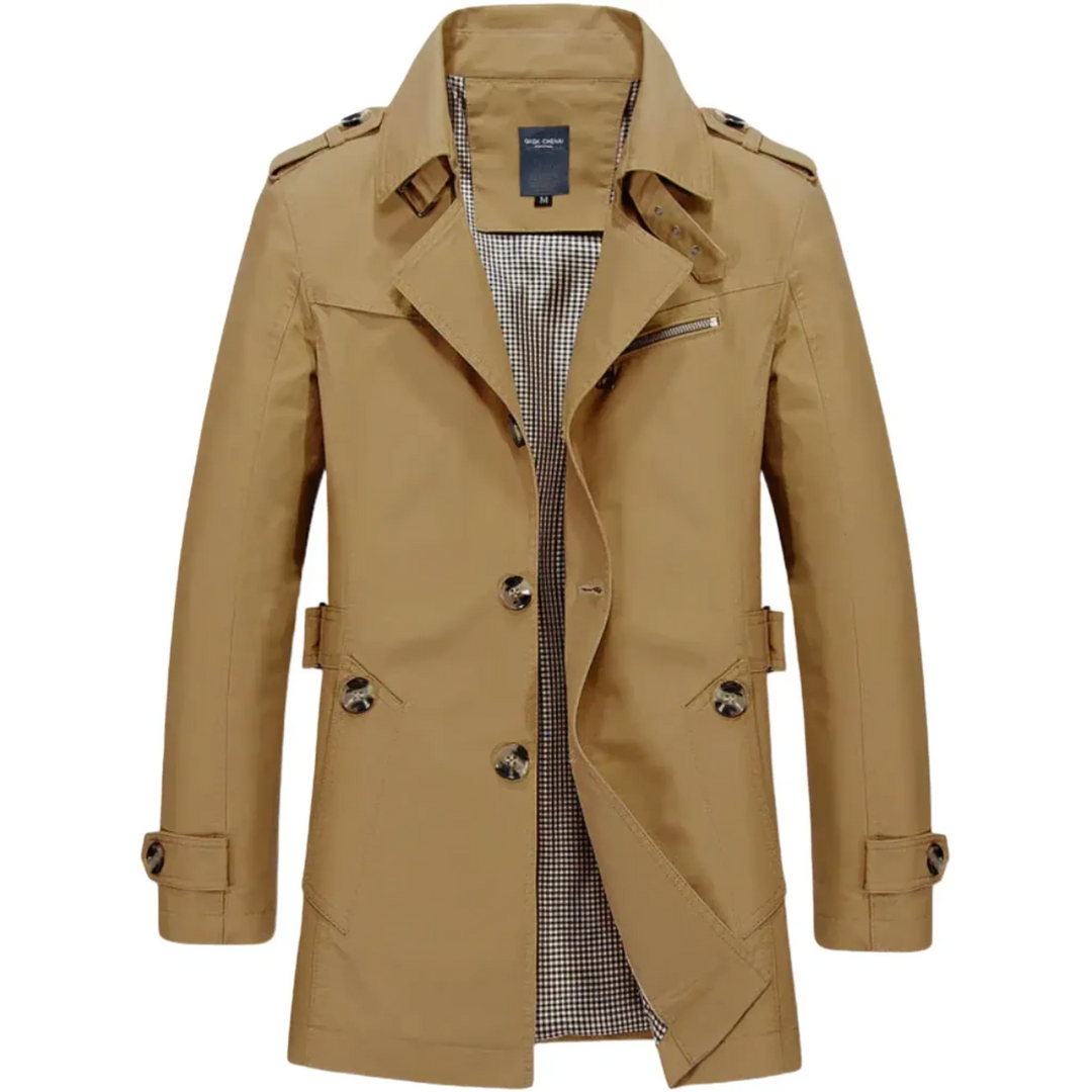 Mid-Length Trench Coat for Men