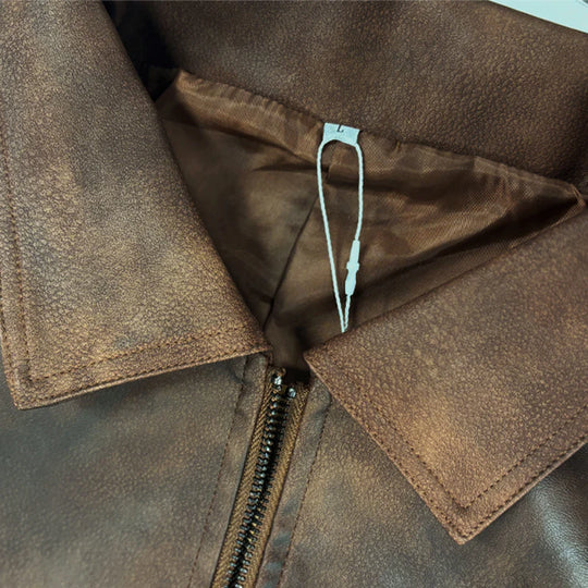 Men's Zipper Leather Jacket