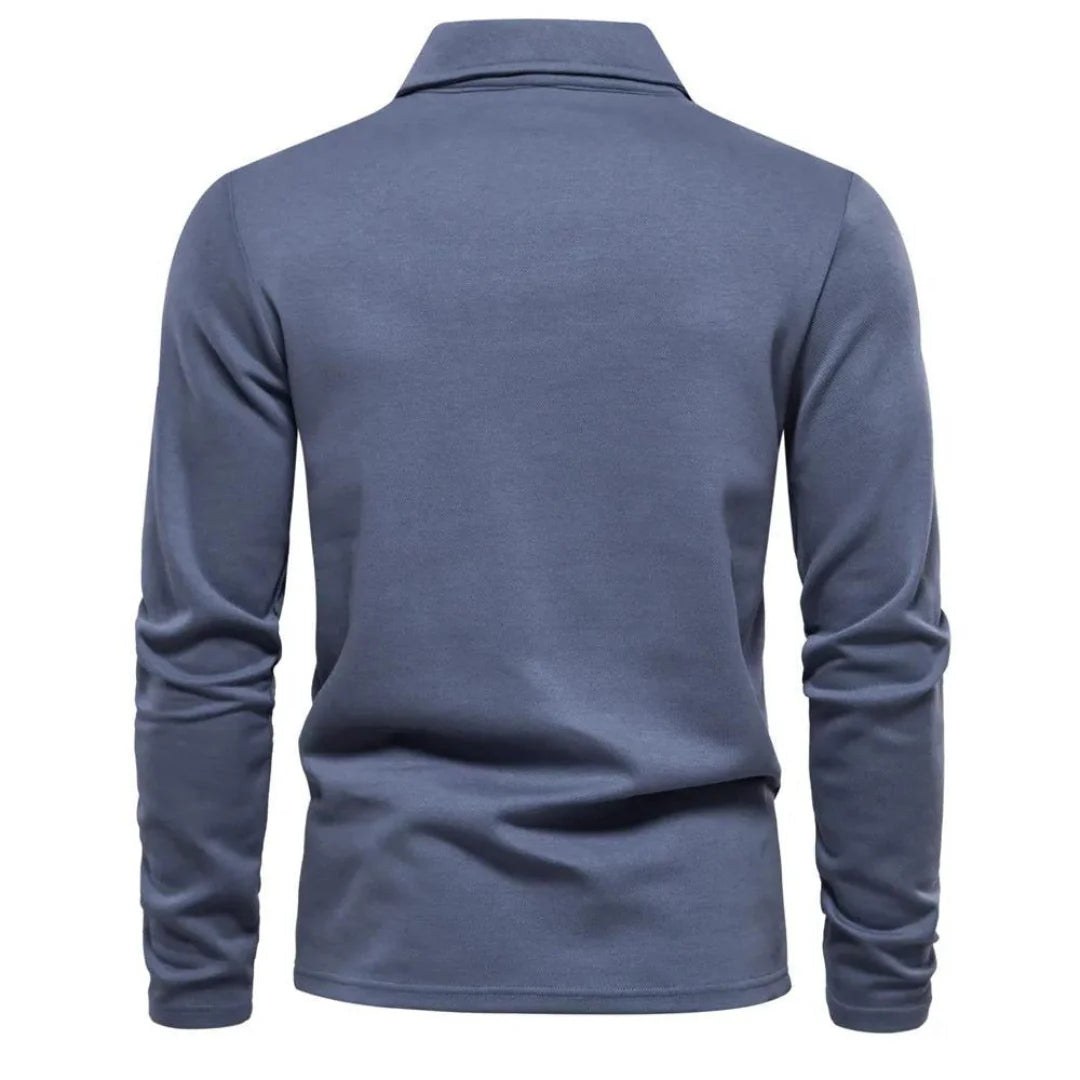 Sophisticated Long-Sleeve Polo for Men