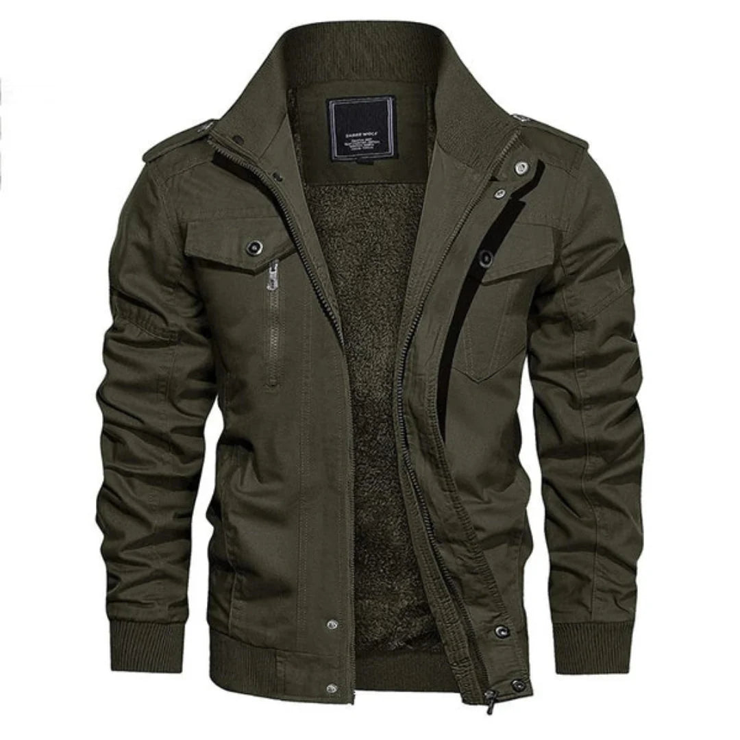 Military-Inspired Bomber Jacket for Men