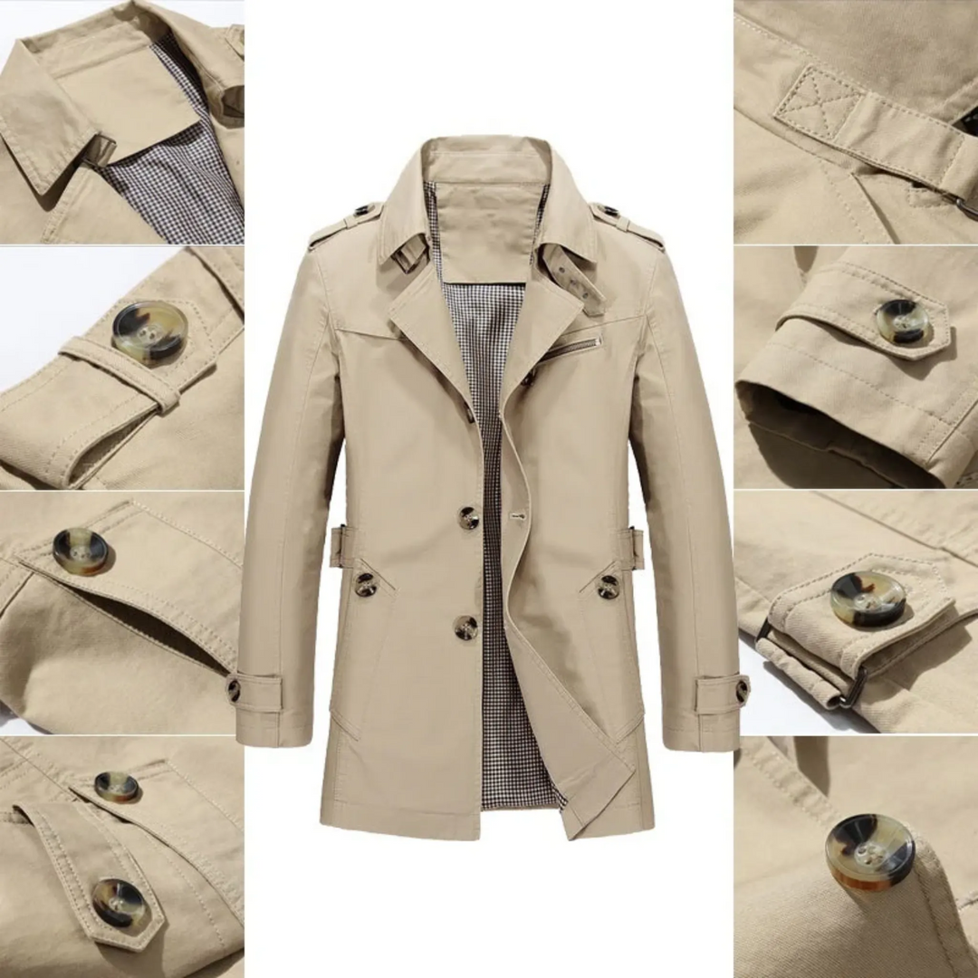 Mid-Length Trench Coat for Men