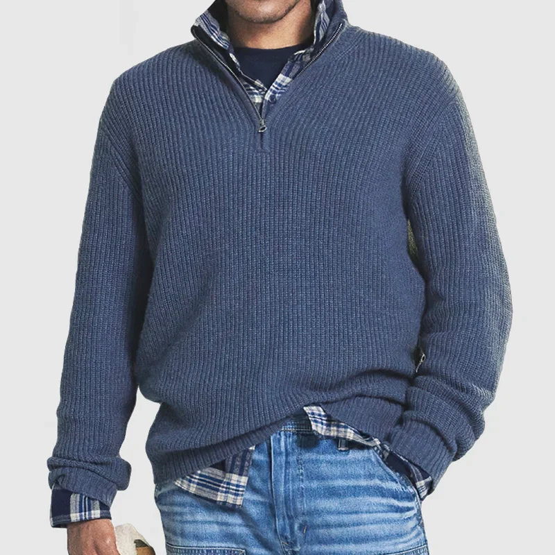 Casual Knitted Zip Sweater for Men