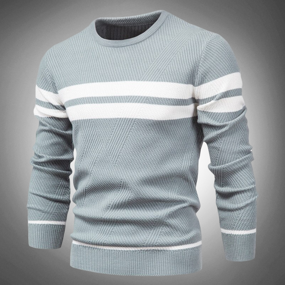 Double Striped Knitted Sweater for Men