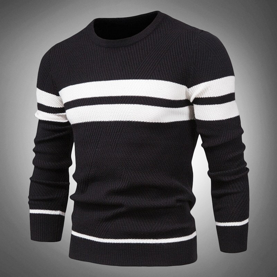 Double Striped Knitted Sweater for Men