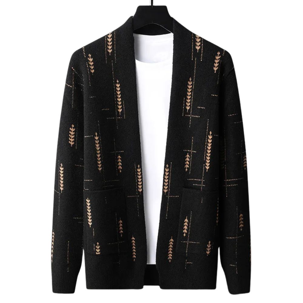 Relaxed Patterned Cardigan  for Men