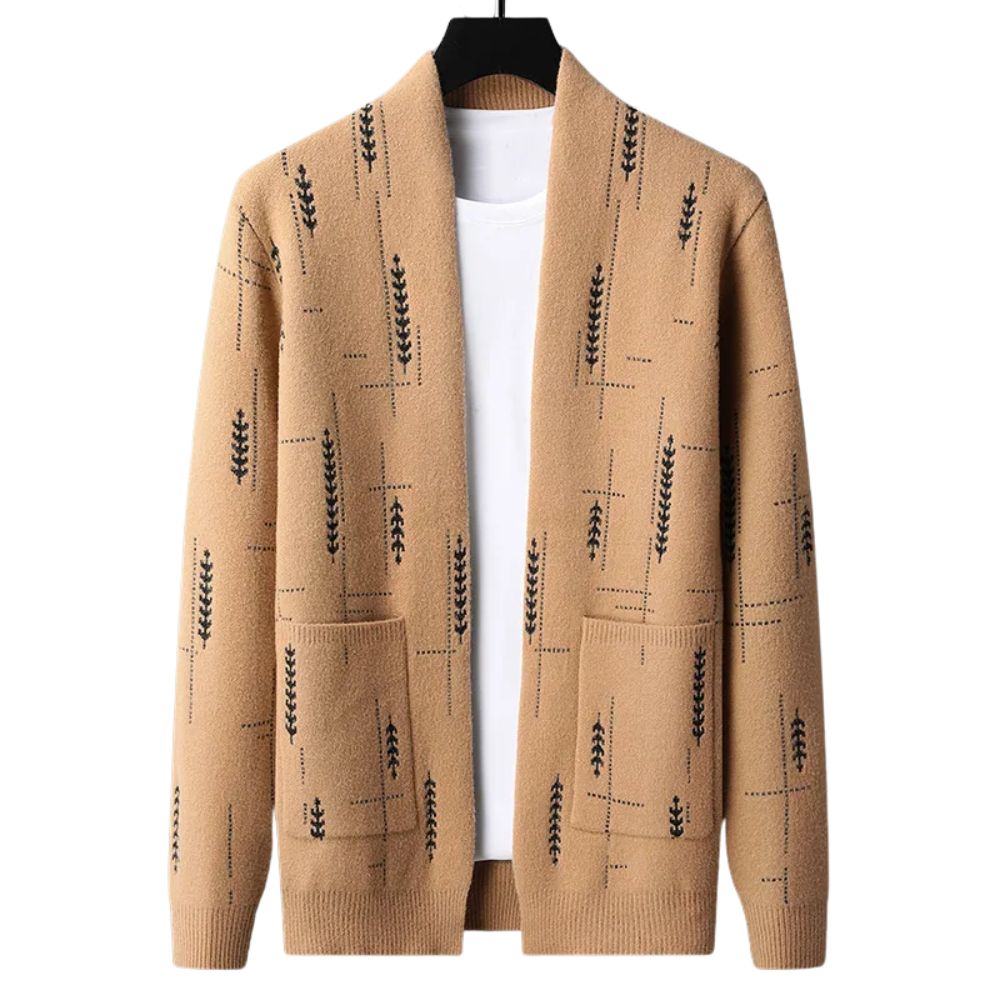 Relaxed Patterned Cardigan  for Men