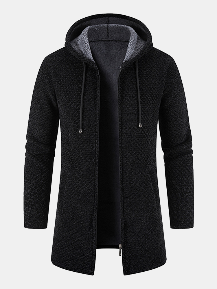 Cozy Long Hooded Knit Sweater for Men