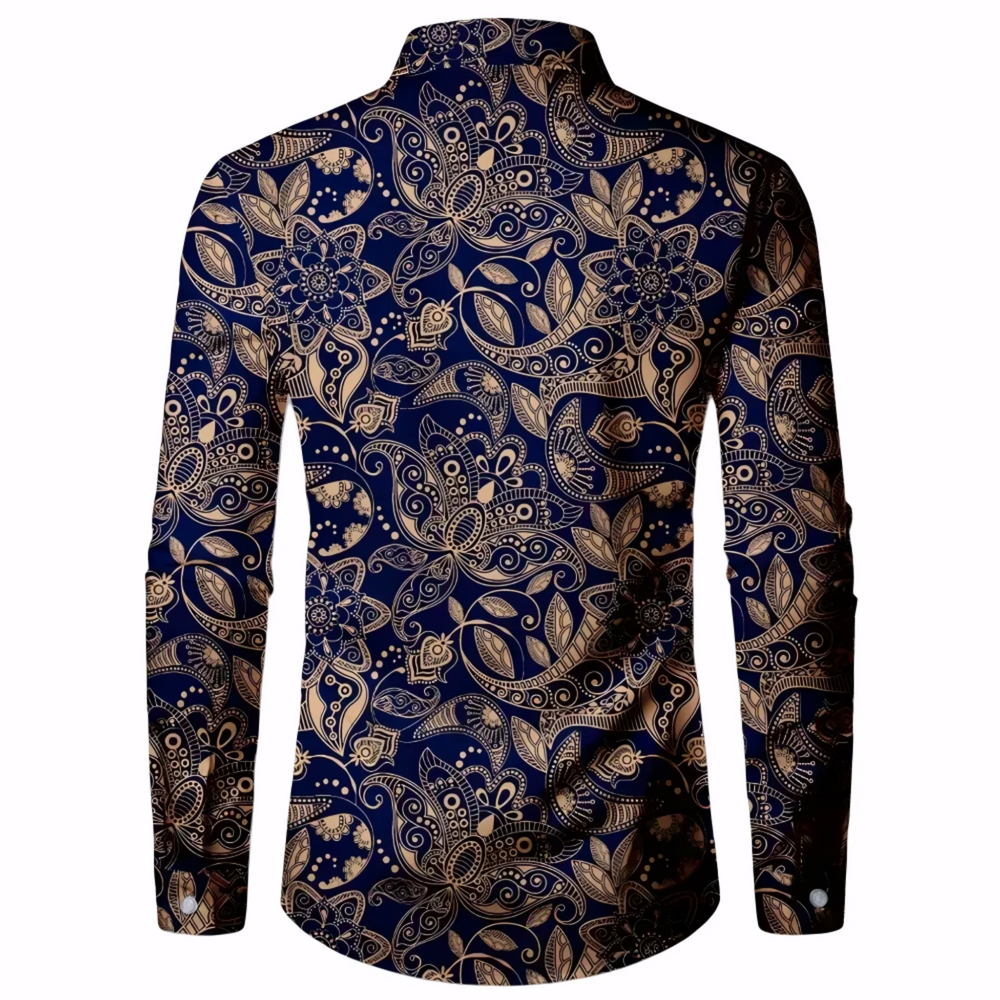 Men's Ornate Patterned Dress Shirt