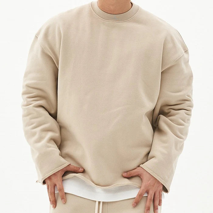 Men's Solid Color Loose Fit Sweatshirt