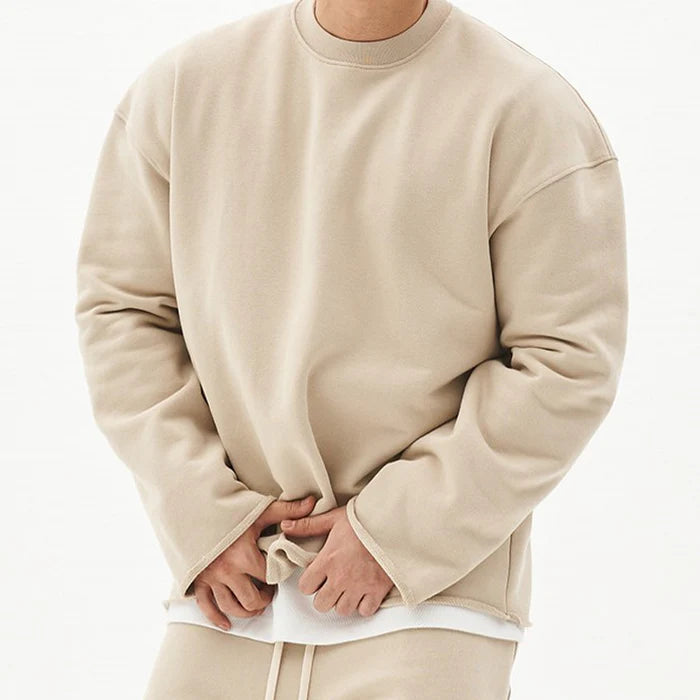 Men's Solid Color Loose Fit Sweatshirt