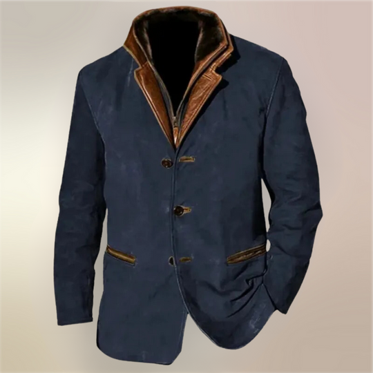 Buttoned Vintage Winter Coat for Men