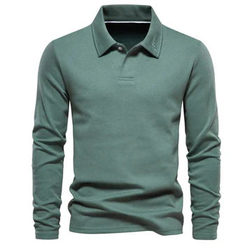 Sophisticated Long-Sleeve Polo for Men