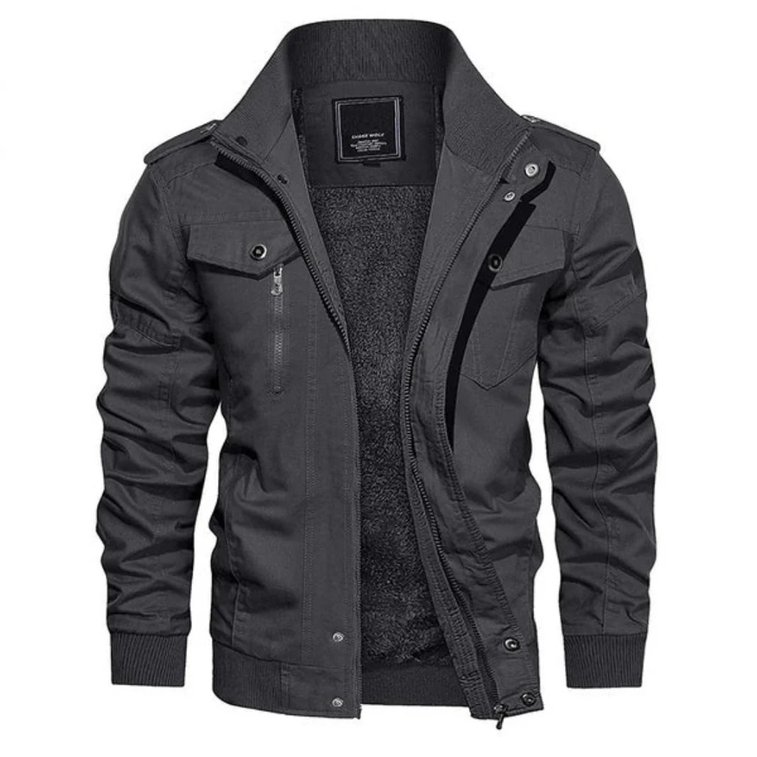 Military-Inspired Bomber Jacket for Men