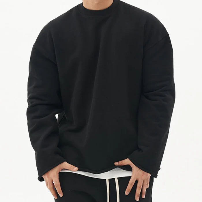 Men's Solid Color Loose Fit Sweatshirt