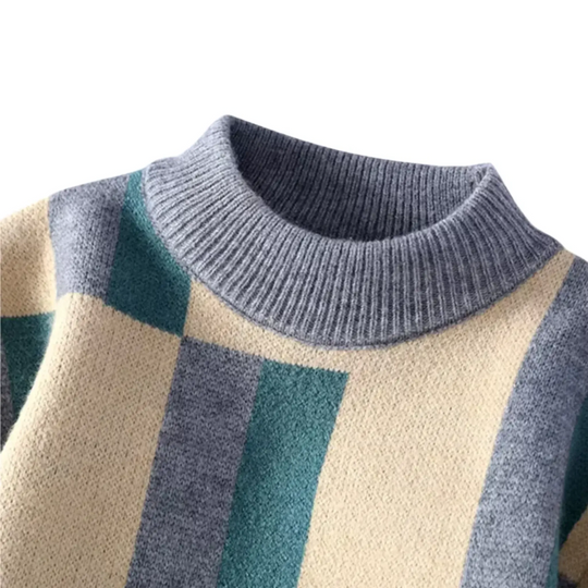 Plaid Wool Blend Sweater for Men