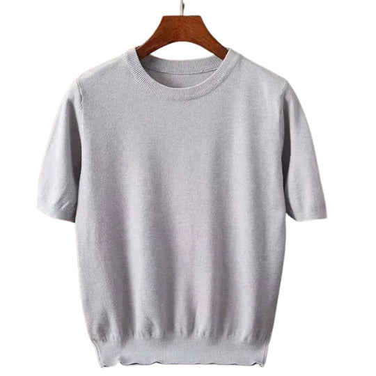 Knitted Short Sleeve T-Shirt for Men