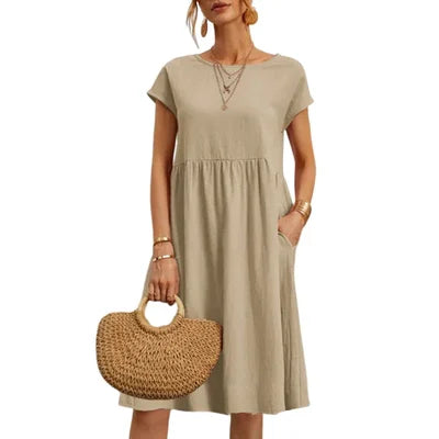 Women's Cotton Round Neck Dress