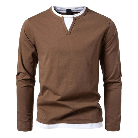 Men's Long-Sleeved V-Neck T-Shirt