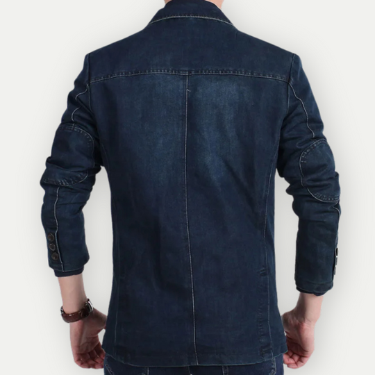 Denim Blazer with Three Pockets