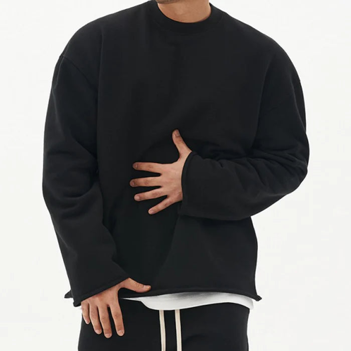 Men's Solid Color Loose Fit Sweatshirt