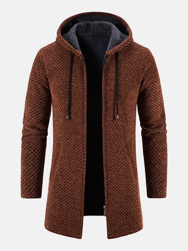 Cozy Long Hooded Knit Sweater for Men