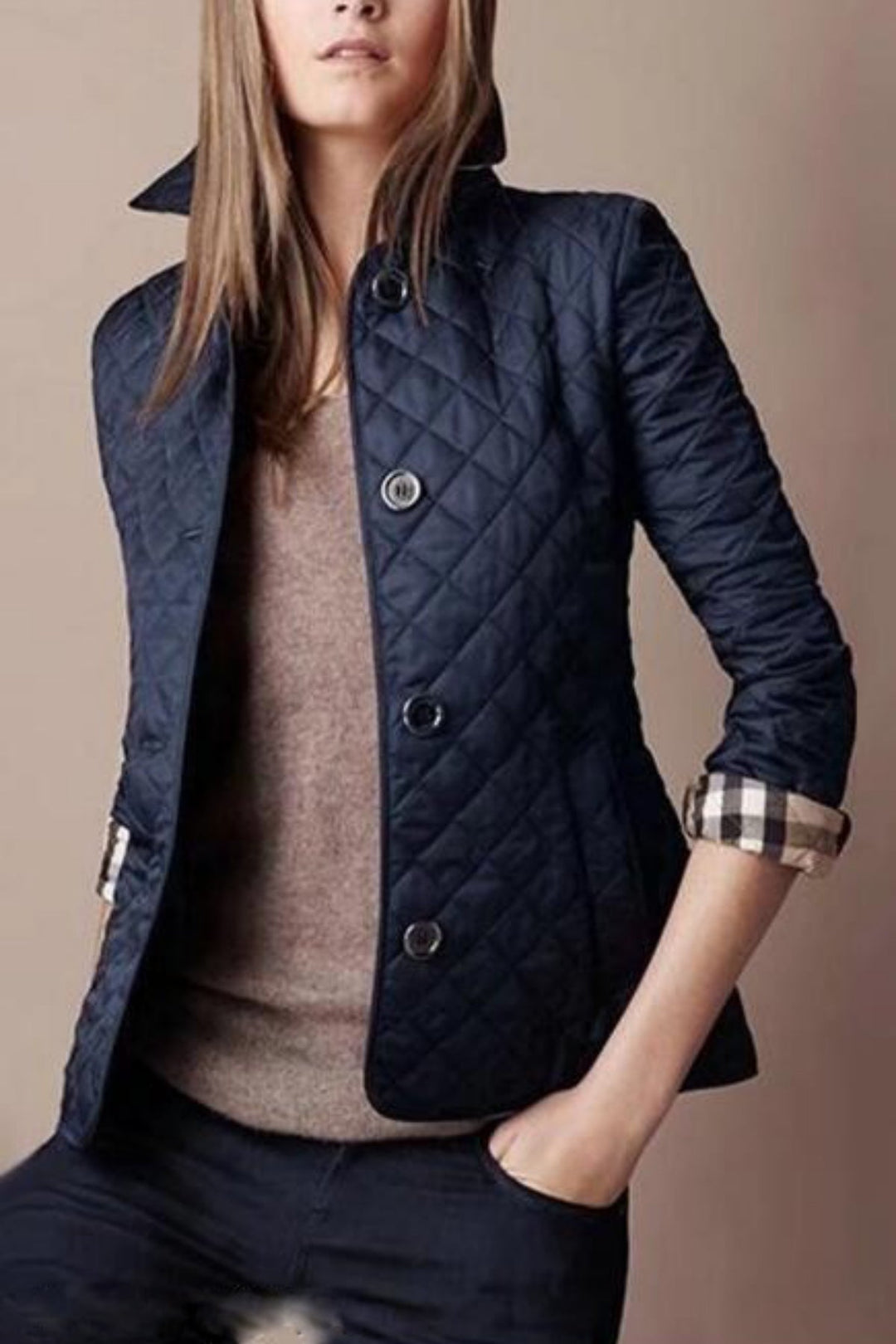 Slim Silk Cotton Jacket for Women