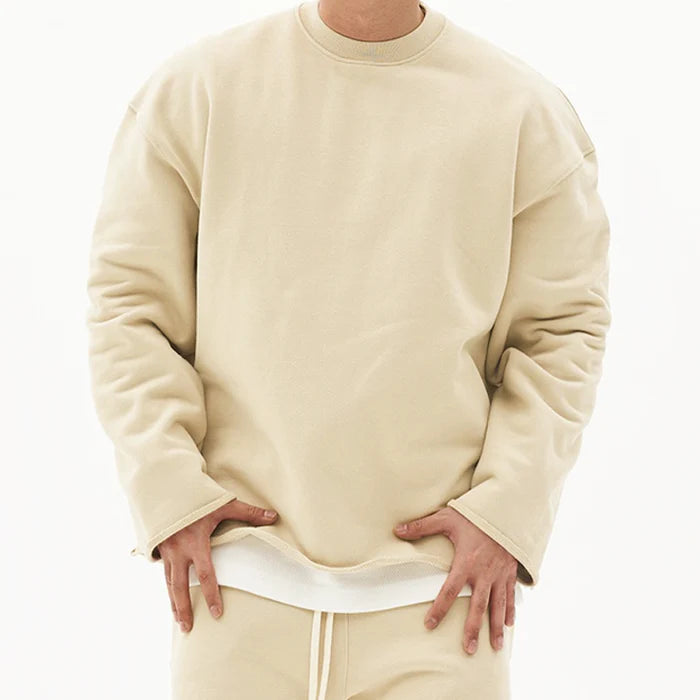 Men's Solid Color Loose Fit Sweatshirt