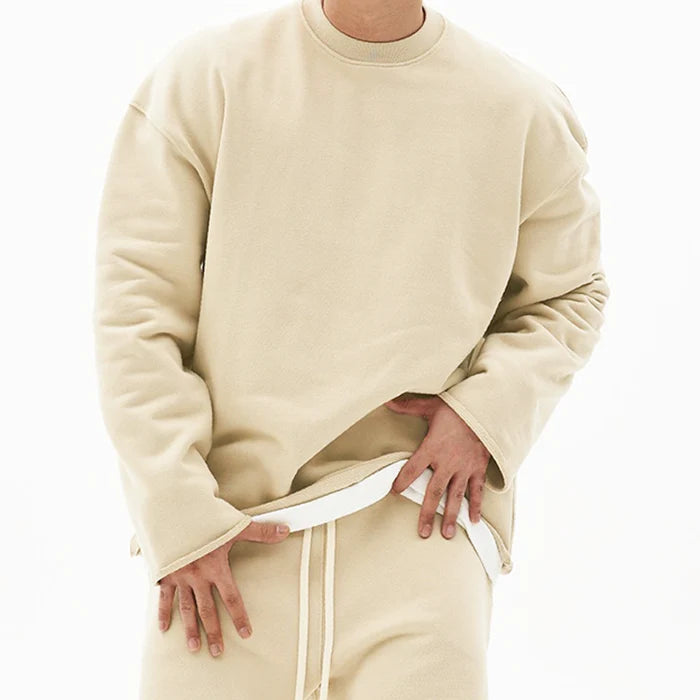 Men's Solid Color Loose Fit Sweatshirt