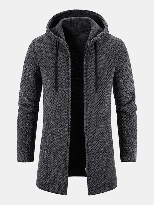 Cozy Long Hooded Knit Sweater for Men