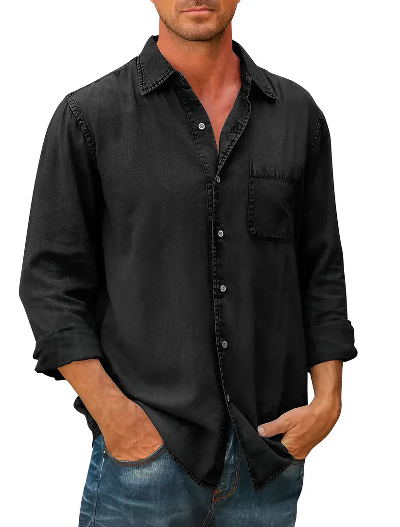 Men's Casual Long-Sleeve Shirt with Soft Fabric