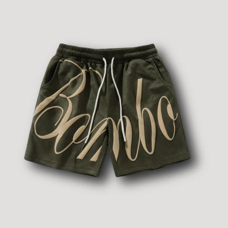 Men's Hip Hop Bamboo Print Drawstring Shorts