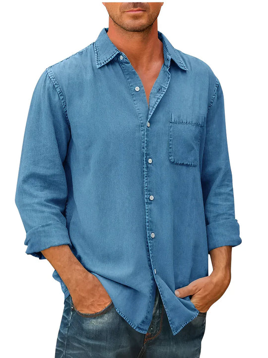 Men's Casual Long-Sleeve Shirt with Soft Fabric