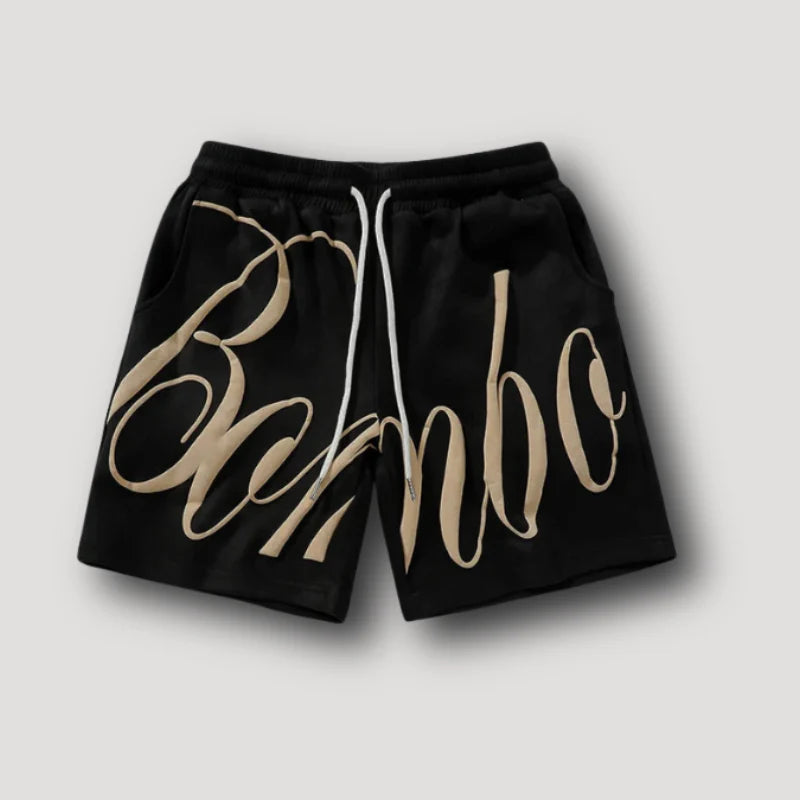 Men's Hip Hop Bamboo Print Drawstring Shorts