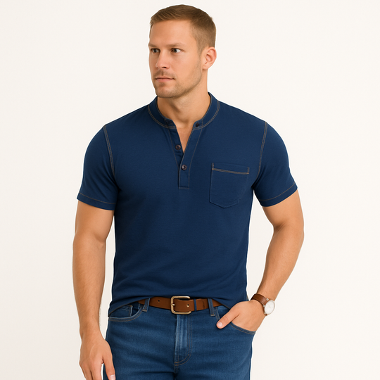 Men’s Elegant Henley Collar Shirt