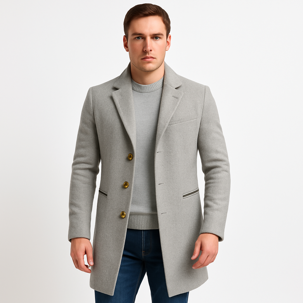 Armoire Men’s Trench Coat – Mid-Length Buttoned