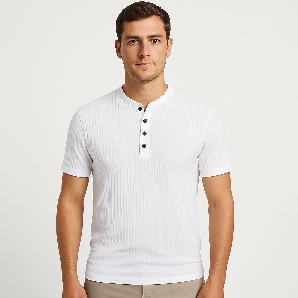 Muscle Fit Henley T-shirt For Men