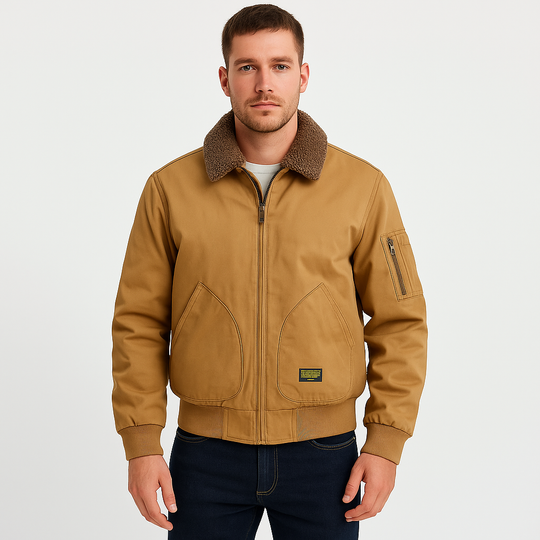 Men's Sherpa-Lined Bomber Jacket