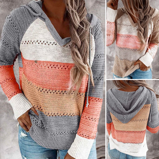 Trendy V-Neck Knit Sweater for Women