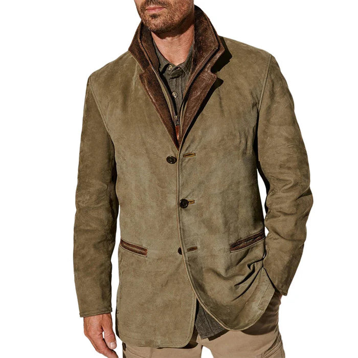 Men's Vintage Buckskin Jacket for Autumn