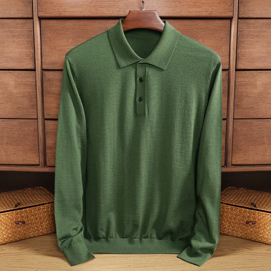 Classic Long Sleeve Polo Shirt for Men