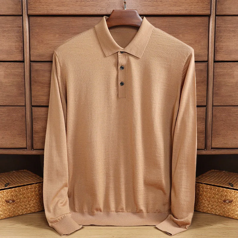 Classic Long Sleeve Polo Shirt for Men