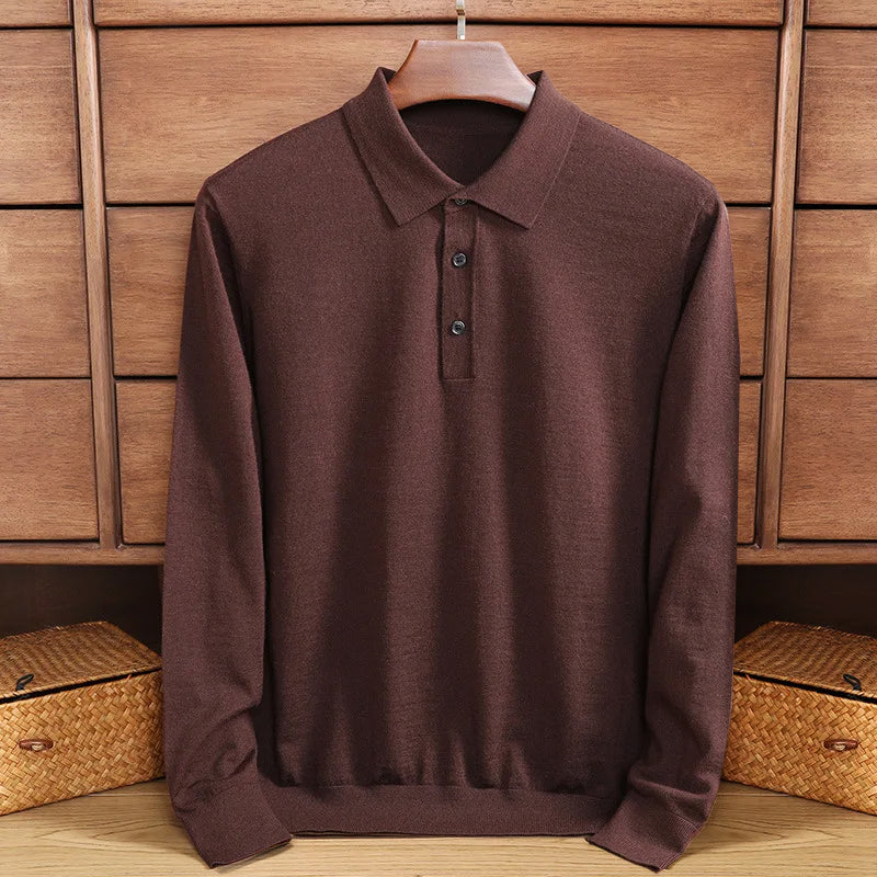 Classic Long Sleeve Polo Shirt for Men